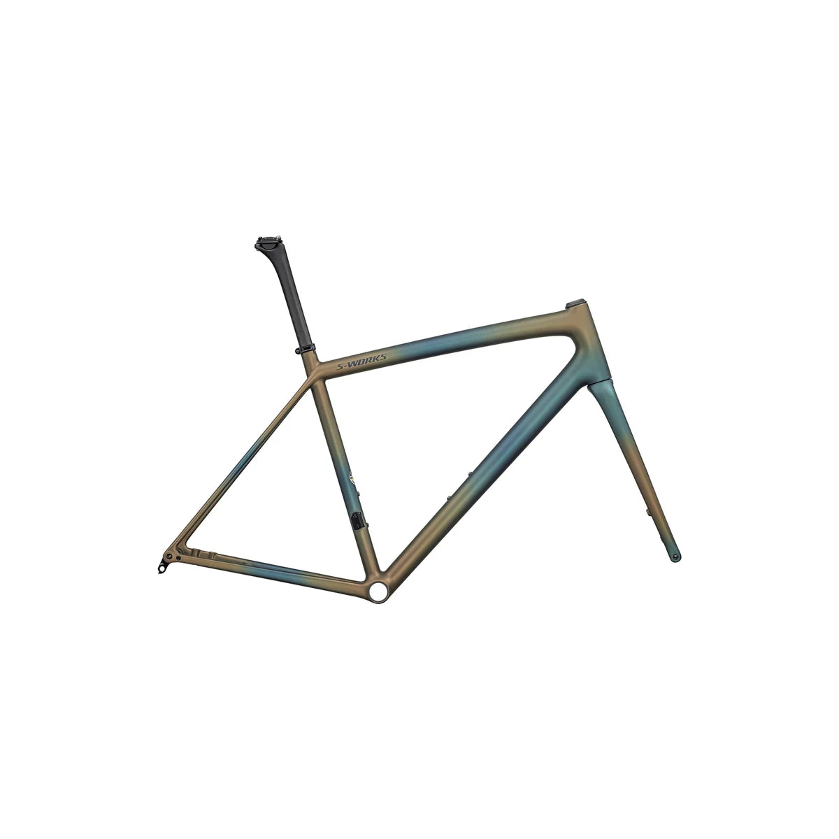 SPECIALIZED S-Works Aethos 2025 Road Frameset - Satin Deep Lake Metallic / Green Pearl + Burnt Gold Metallic Fades / Dark Navy