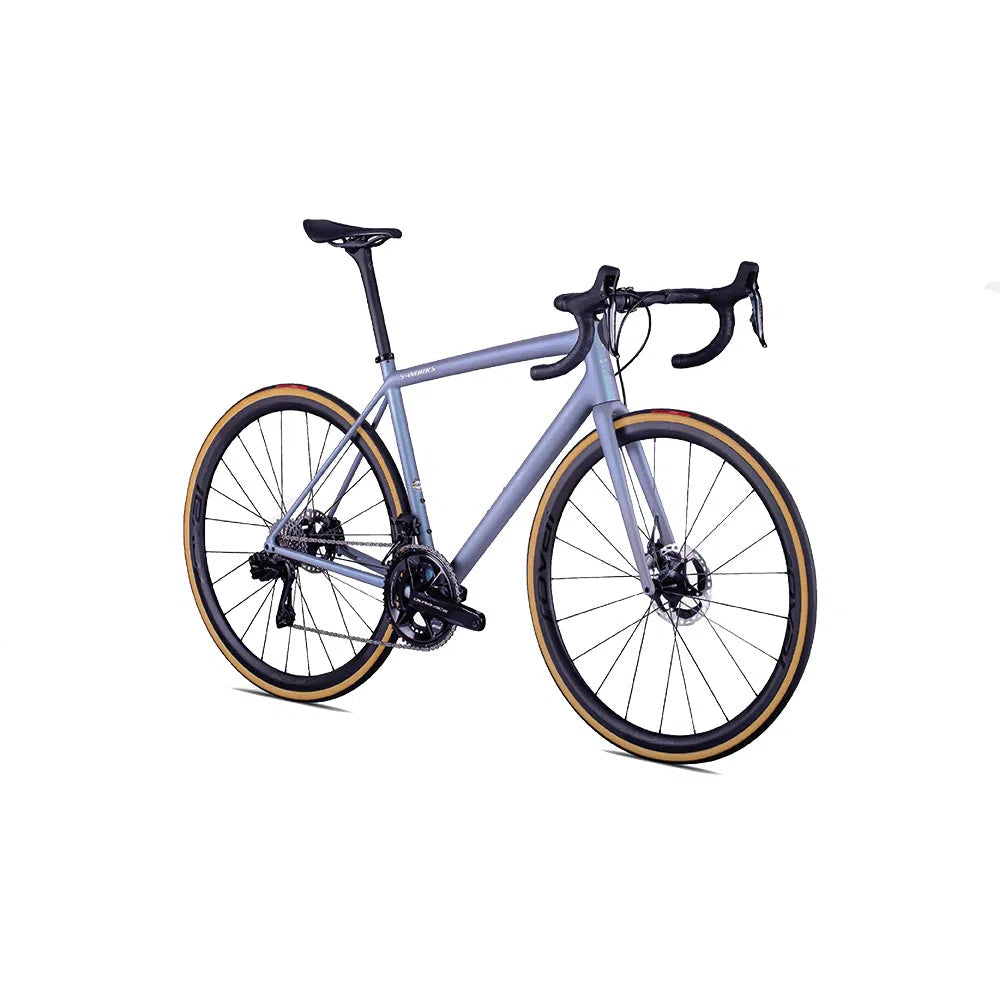 SPECIALIZED SWORKS AETHOS SW 2022 Complete Road Bike Shimano Dura Ace 9200 - Cool Grey/Chameleon Eyris Tint/Brushed Chrome-Complete Road Bikes-