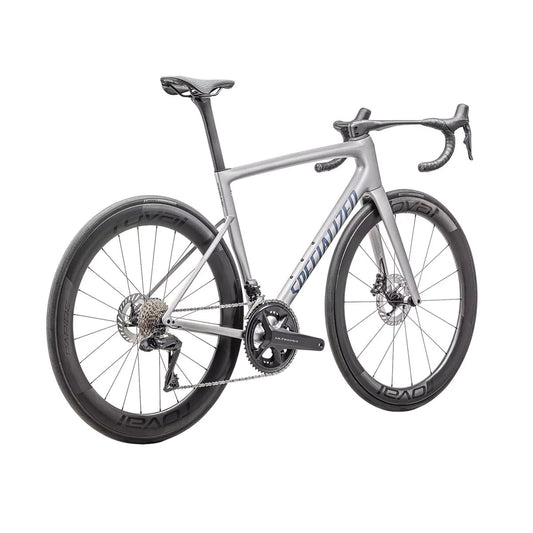 SPECIALIZED Tarmac SL8 Pro 2025 Shimano Ultegra DI2 Road Bike - Gloss Liquid Silver/Satin Blue Pearl Over Black Liquid Metal