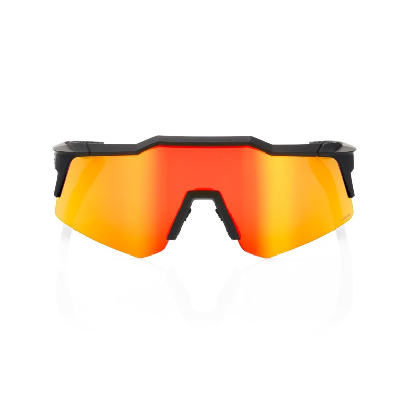 RIDE 100% Speedcraft XS Solbriller - Soft Tact Sort / HiPER Red Multilayer Mirror Lens