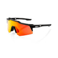 RIDE 100% Speedcraft XS Solbriller - Soft Tact Sort / HiPER Red Multilayer Mirror Lens
