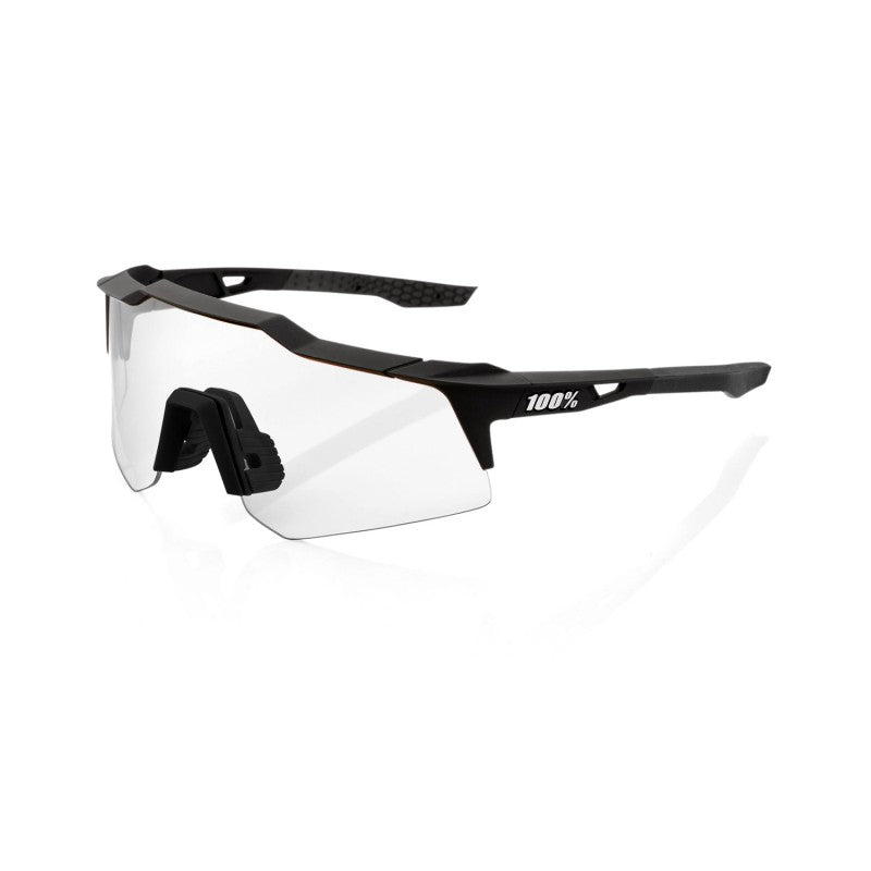 RIDE 100% Speedcraft XS Solbriller - Soft Tact Sort / HiPER Red Multilayer Mirror Lens