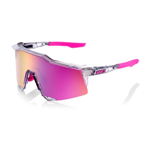 RIDE 100% Speedcraft Sunglasses - Polished Translucent Grey / Purple Multilayer Mirror Lens