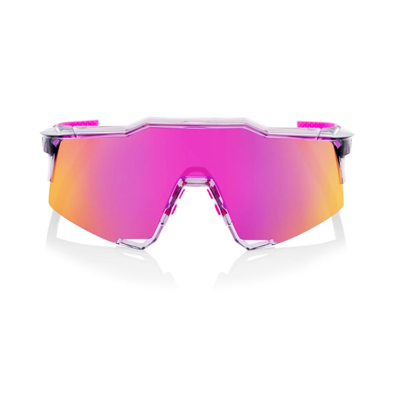 RIDE 100% Speedcraft Sunglasses - Polished Translucent Grey / Purple Multilayer Mirror Lens