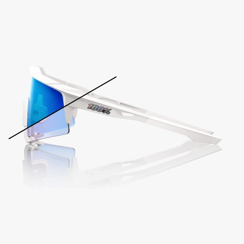 RIDE 100% Speedcraft Sunglasses - Bastille Pearl Blanc Glitter / Blue Mirror Photochromic Lens