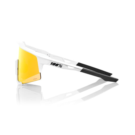 RIDE 100% Speedcraft Sunglasses - Soft Tact Black / HiPER Red Multilayer Mirror Lens