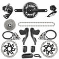Illustrative complete SRAM groupset layout; the selected components list defines the exact build