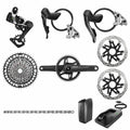 Illustrative complete SRAM groupset layout; the selected components list defines the exact build