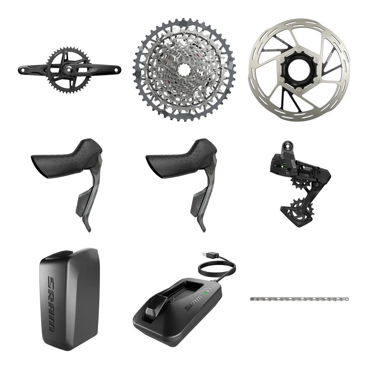 SRAM Rival AXS E1 groupset component layout
