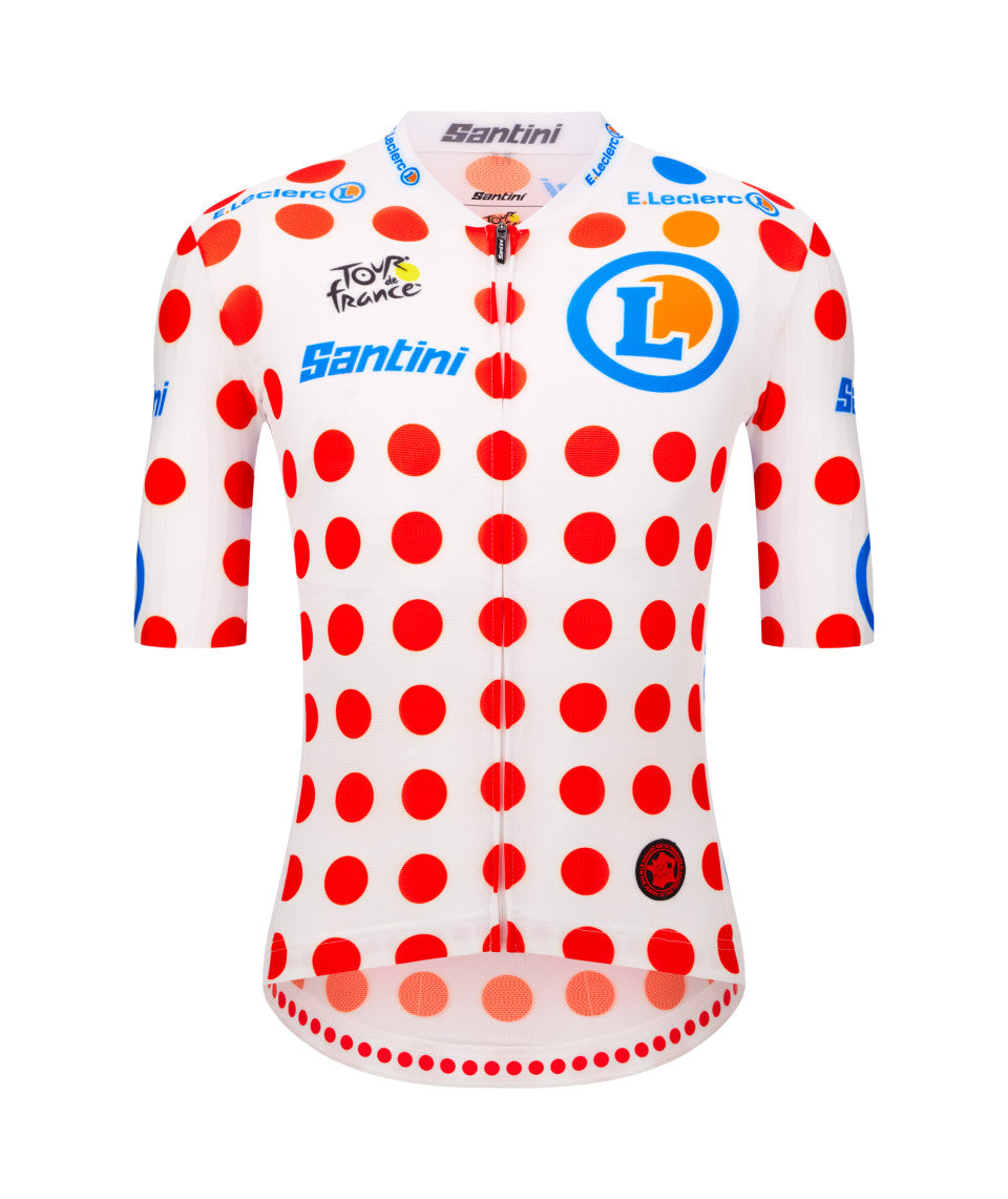 SANTINI Tour De France Official Polka Dot Maglia ciclismo - Bianco/Red/Blue