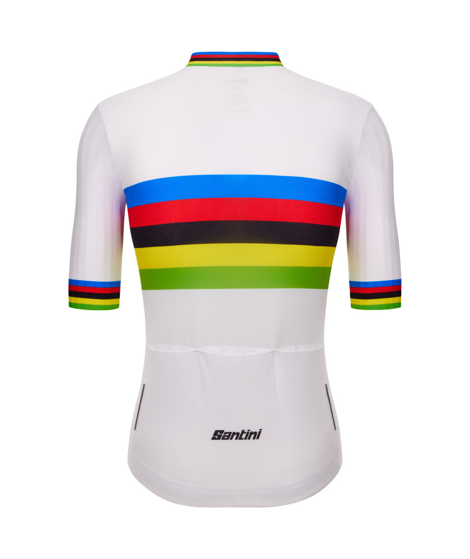 SANTINI UCI World Champion Eco Trikot - Weiß / Rainbow