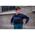 VELODROM Emboss Sweatshirt - Navy Rainbow-Sweatshirts-