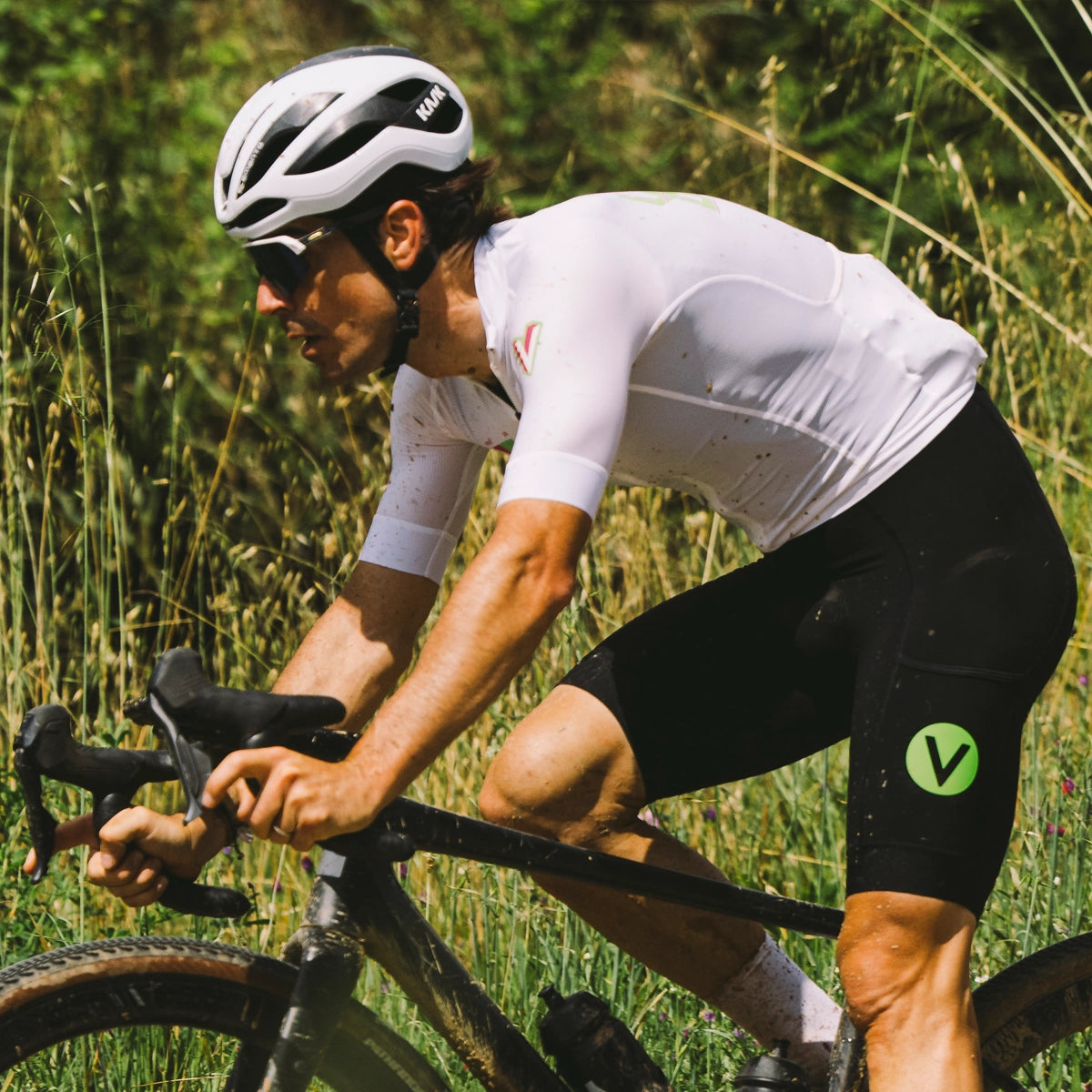 VELODROM RaceDay Cargo Bib Shorts SS24 - Black/Fluor Graphics-Bib Shorts-