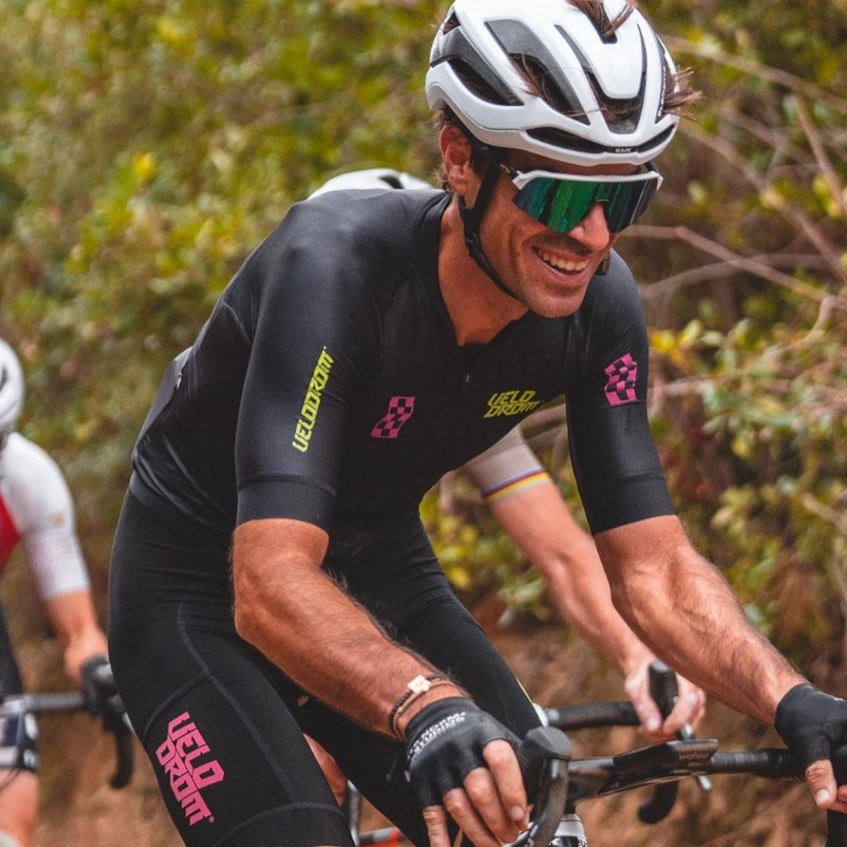 jersey stoff rennrad VELODROM RaceDay 1.0 Jersey - Black/Fluor Graphics