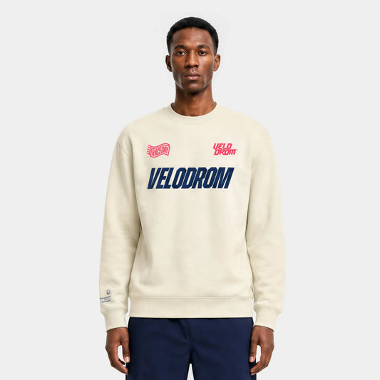 VELODROM Raceday Sweatshirt - Off White/Blue/Bright Red