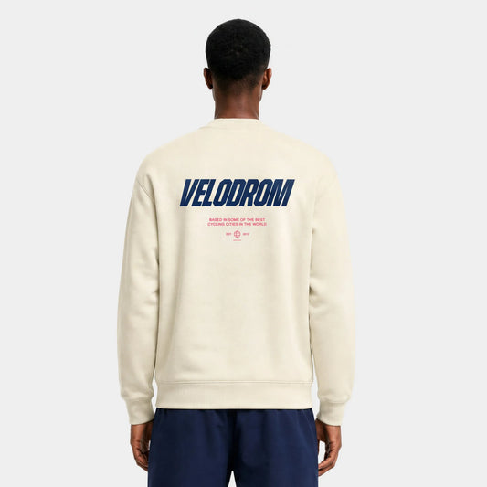 VELODROM Raceday Sweatshirt - Off White/Blue/Bright Red