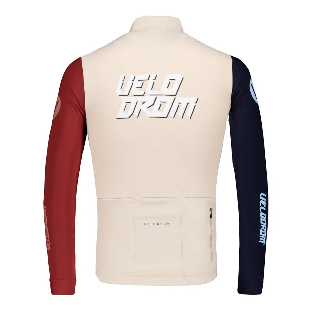 VELODROM RaceDay Thermal Long Sleeve Jersey AW23 - Sand Dual Sleeves-Long Sleeve Jerseys-