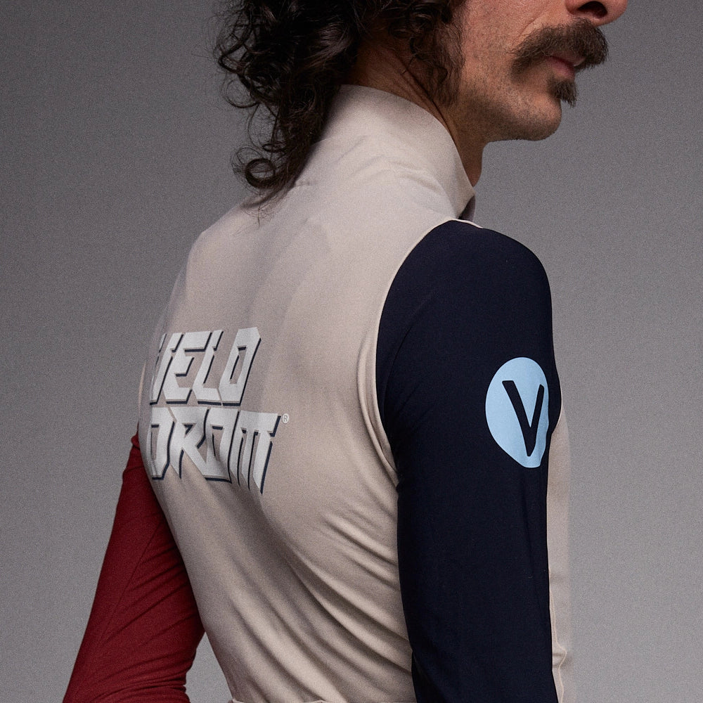 VELODROM RaceDay Thermal Long Sleeve Jersey AW23 - Sand Dual Sleeves-Long Sleeve Jerseys-