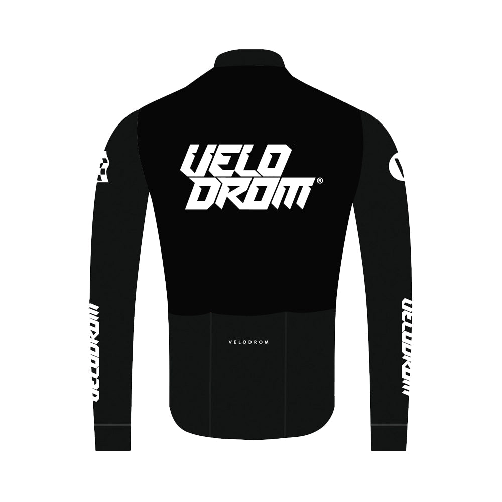 VELODROM RaceDay Thermal Long Sleeve Jersey AW23 - Black/White-Long Sleeve Jerseys-