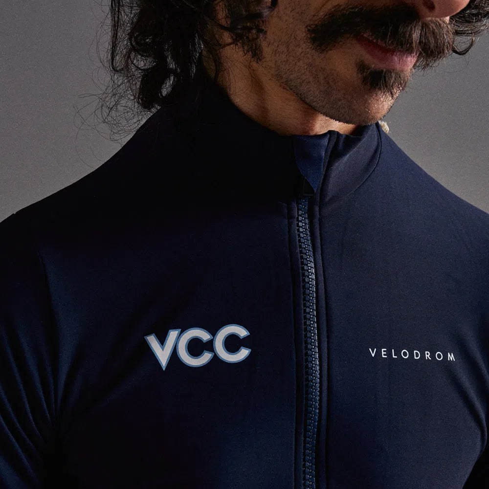 VELODROM VCC Thermal Long Sleeve Jersey AW23 - Classic Navy-Long Sleeve Jerseys-