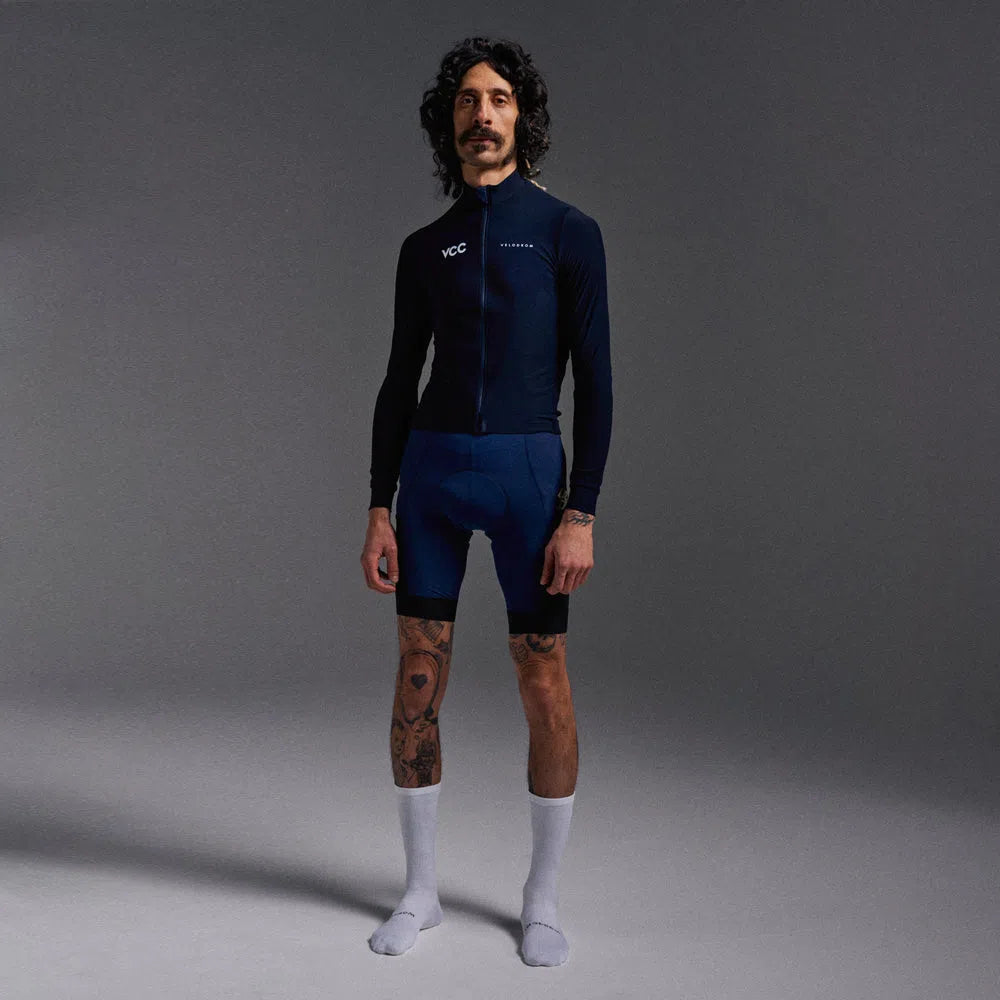 VELODROM VCC Thermal Long Sleeve Jersey AW23 - Classic Navy-Long Sleeve Jerseys-