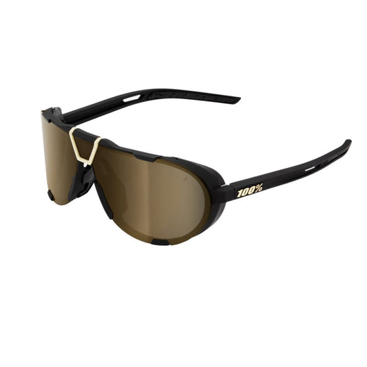 RIDE 100% Westcraft Sunglasses - Soft Tact Negro / Soft Gold Mirror Lens