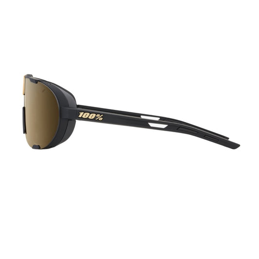 RIDE 100% Westcraft Sunglasses - Soft Tact Negro / Soft Gold Mirror Lens