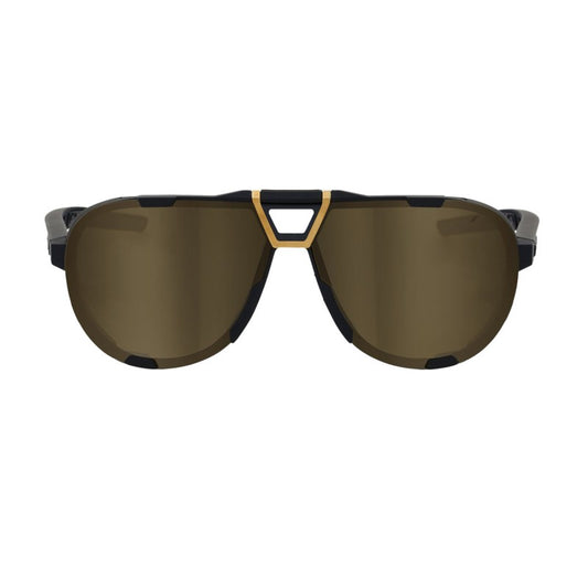 RIDE 100% Westcraft Sunglasses - Soft Tact Negro / Soft Gold Mirror Lens