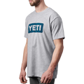 YETI LOGO BADGE PREMIUM SHORT SLEEVE TSHIRT - Gray/Navy-T-Shirts-59819654