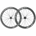 ZIPP 404 S Grey front and rear wheelset, both wheels shown upright