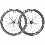 ZIPP 404 S Grey front and rear wheelset, both wheels shown upright