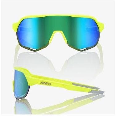 100% Eyewear S2 - Matte Flourescent Yellow - Green Multilayer Mirror Lent Default 100% 