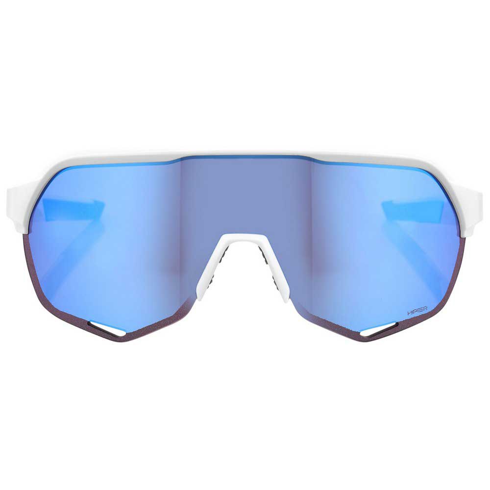 RIDE 100% Eyewear S2 - Matte White/Hiper Blue Multilayer Mirror Lens