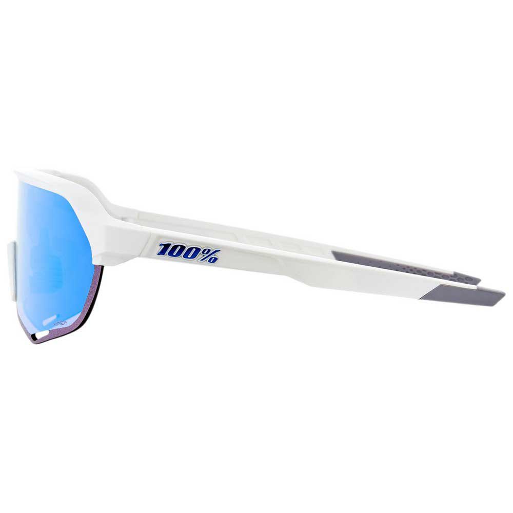 RIDE 100% Eyewear S2 - Matte White/Hiper Blue Multilayer Mirror Lens