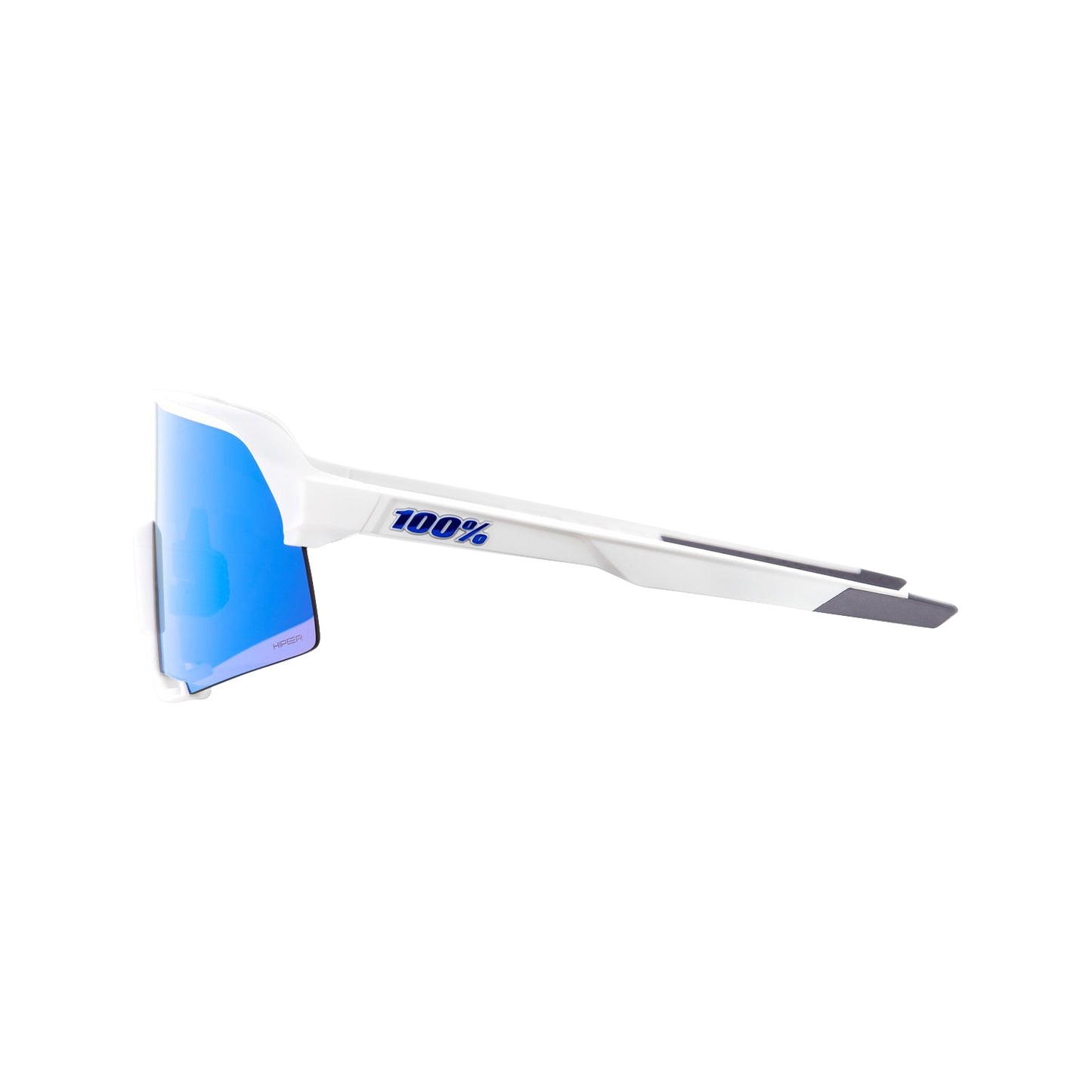 RIDE 100% Gafas de Sol S3 - Matte White Hiper Blue Multilayer Mirror Lens