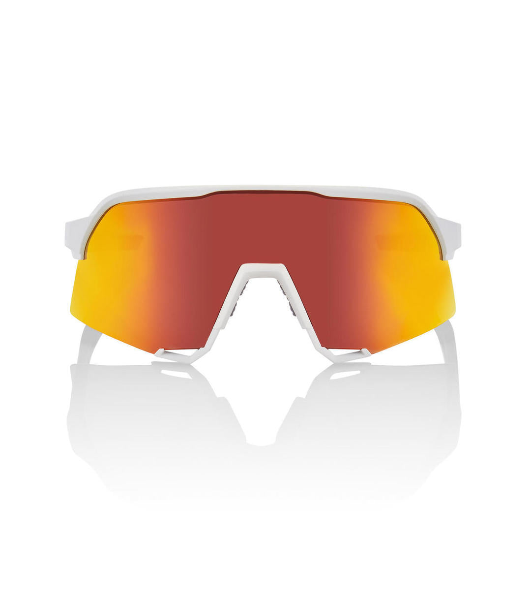 RIDE 100% Gafas de Sol S3 - Soft Tact White Hiper Red Multilayer Mirror Lens