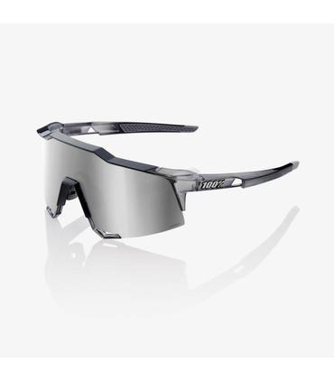 RIDE 100% Gafas de Sol Speedcraft Pulidas Translúcidas - Crystal Grey HiPER Silver Mirror Lens