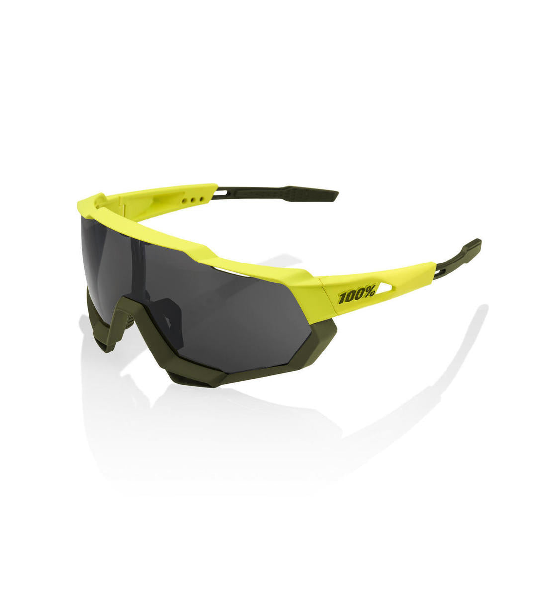 RIDE 100% Sonnenbrillen Speedtrap Soft Tact - Bananenschwarze Spiegelgläser