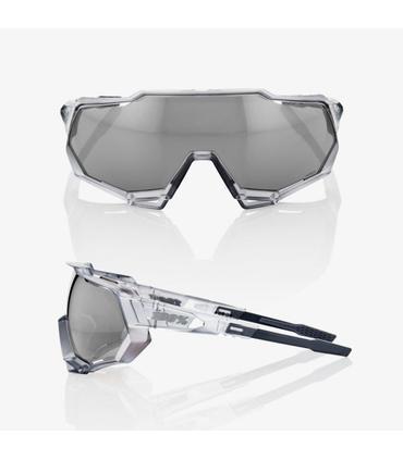 RIDE 100% Gafas de Sol Speedtrap Matte Translucent Crystal Grey HiPER Silver Mirror Lens - Gris Translúcido Mate Cristal HiPER Plata Espejo