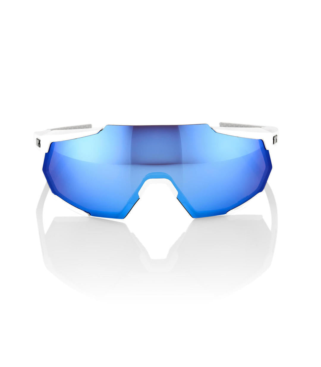 RIDE 100% Gafas de Sol Racetrap - Matte White HiPER Blue Multilayer Mirror Lens