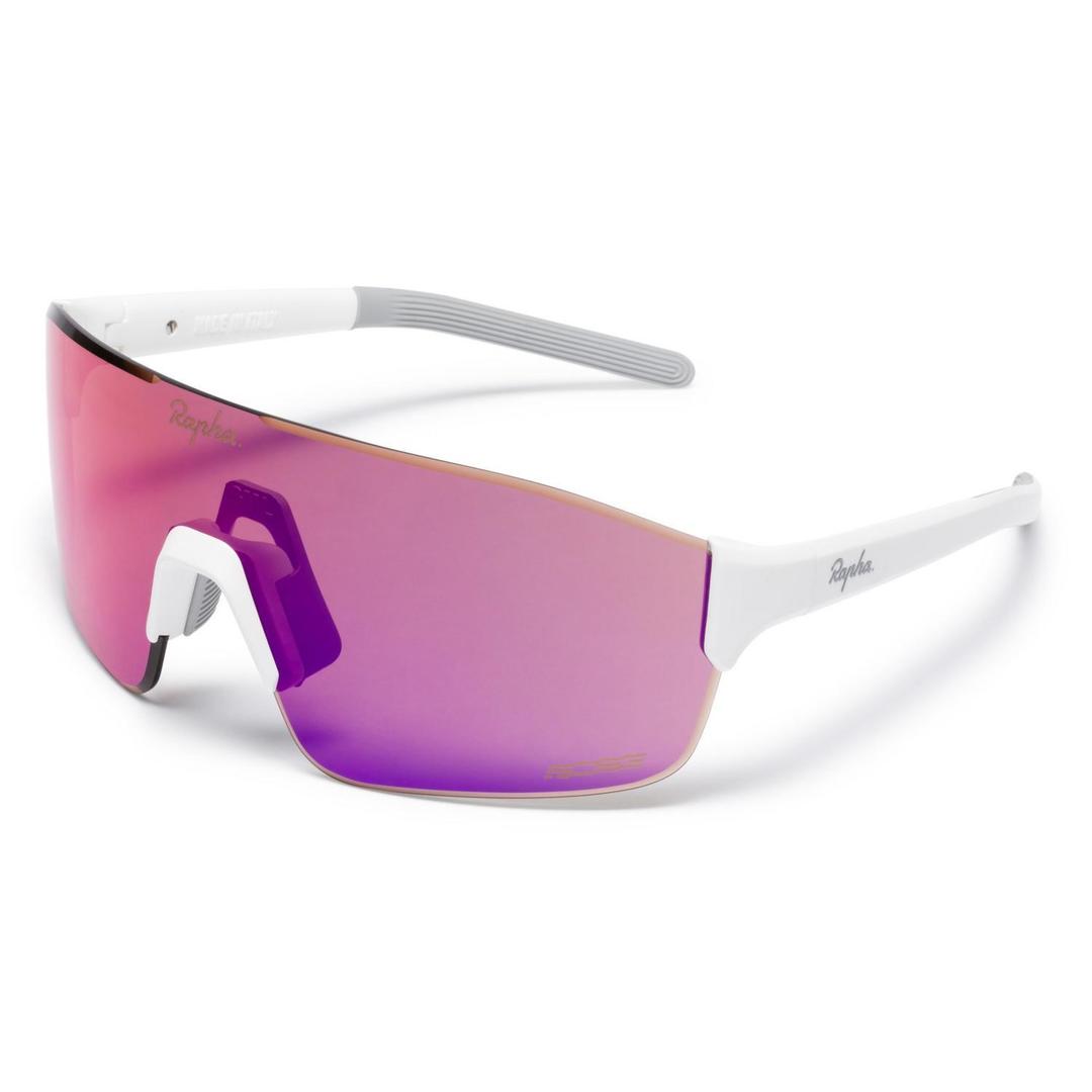 RAPHA Pro Team Frameless Glasses - White/Pink Blue Lens