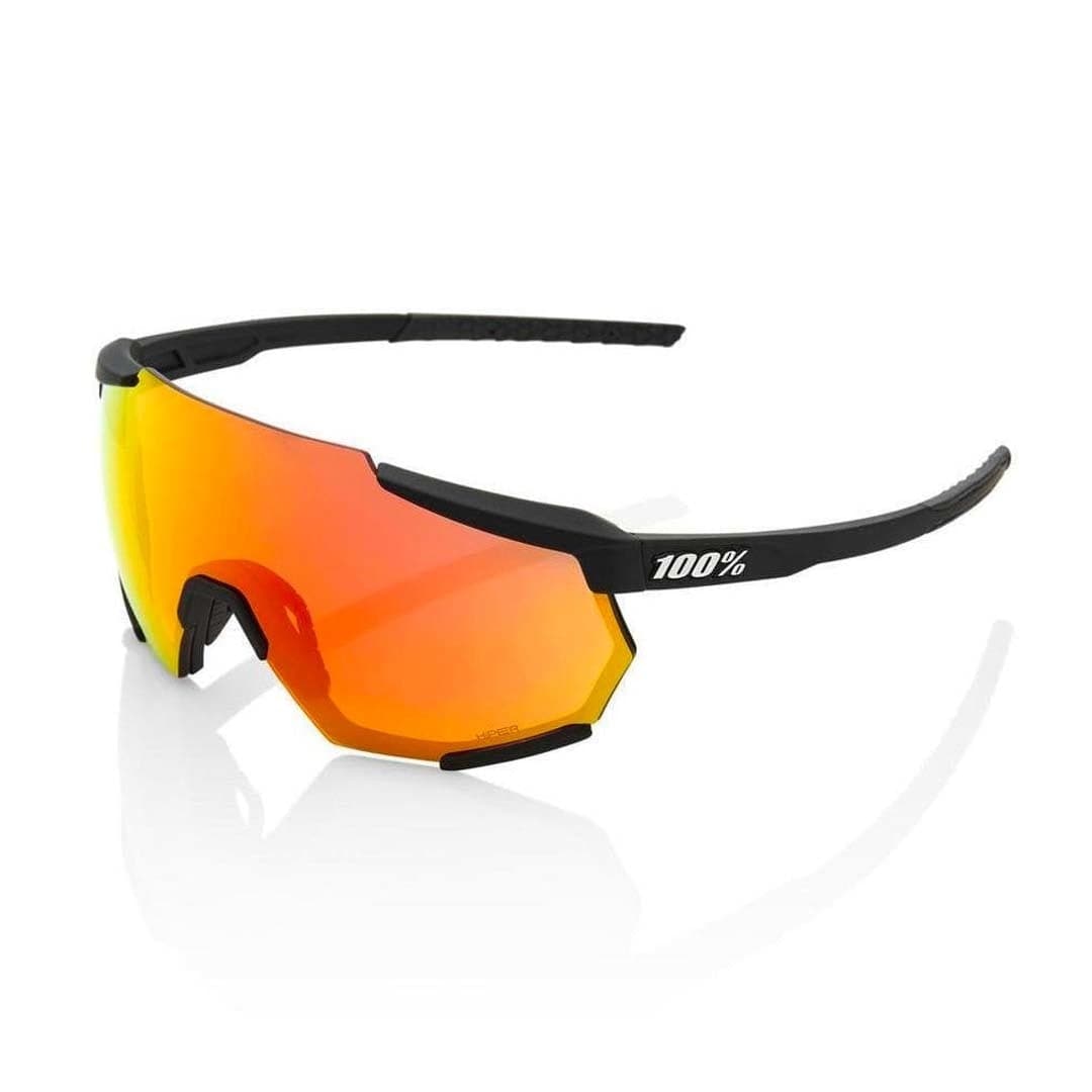 RIDE 100% Gafas de Sol Racetrap - Soft Tact Black Hiper Red Multilayer Mirror Lens