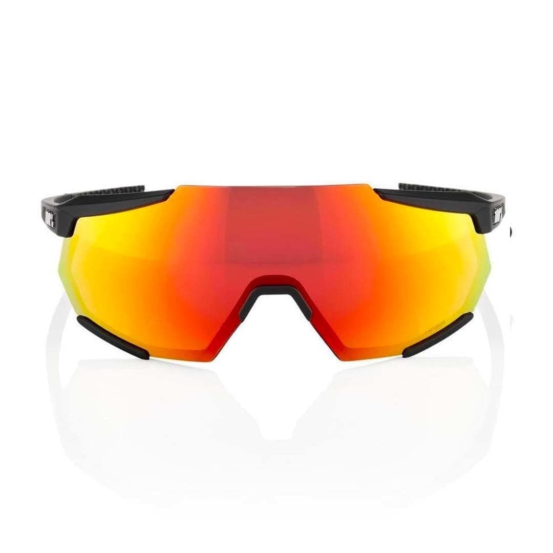 RIDE 100% Gafas de Sol Racetrap - Soft Tact Black Hiper Red Multilayer Mirror Lens