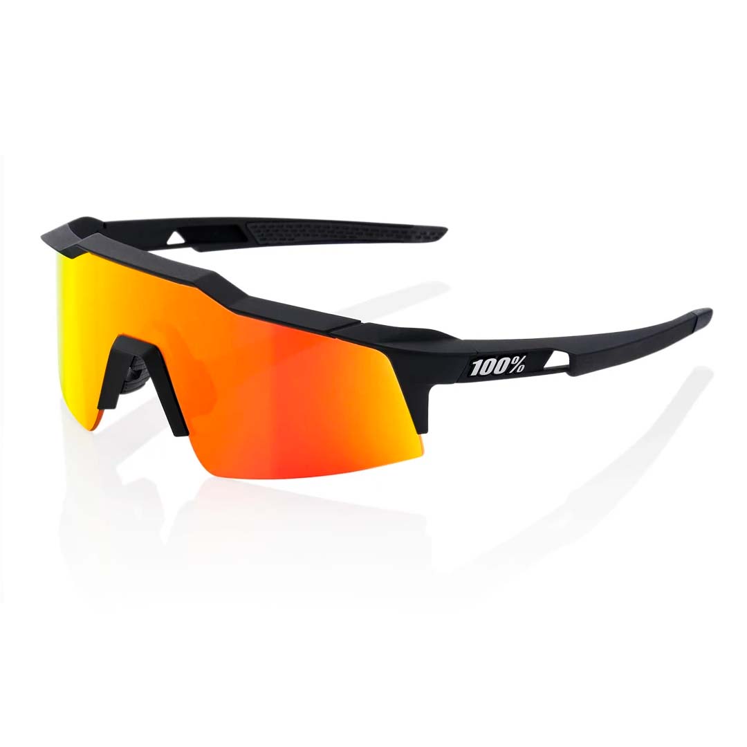 RIDE 100% Gafas Ciclismo Speedcraft SL - Soft Tact Black Hiper Red Multilayer Mirror Lens