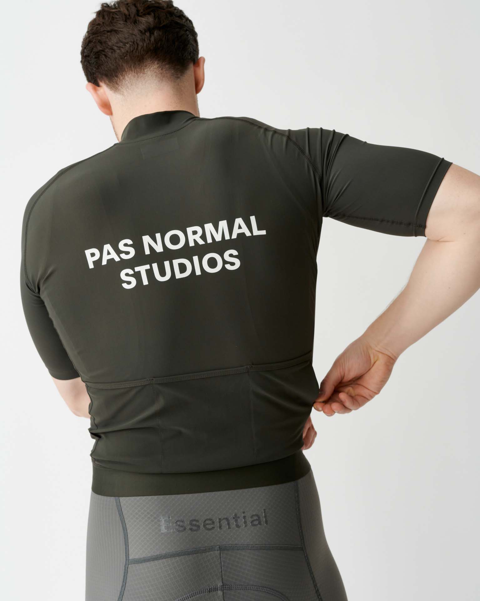 PAS NORMAL STUDIOS Essential Jersey - Dark Olive rear side model