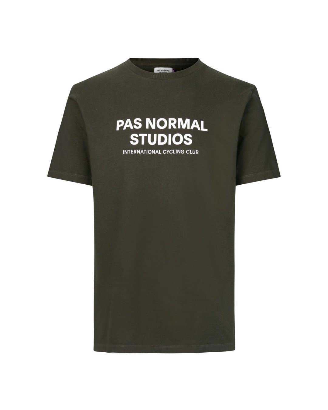 PAS NORMAL STUDIOS Logo Tshirt Kurzarm - Dunkeloliv