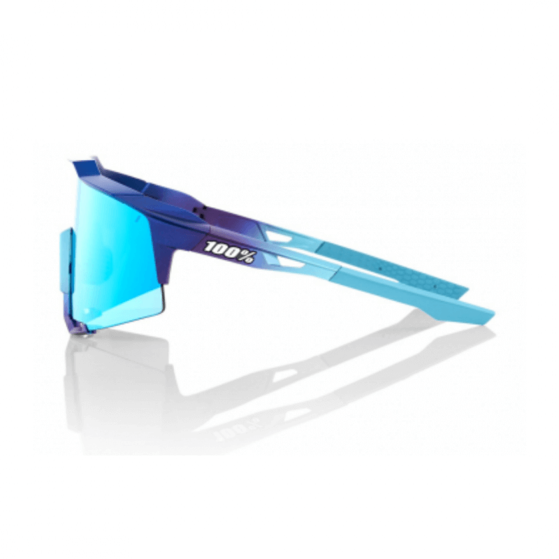 RIDE 100% Lunettes Speedcraft - Mat Métallique Vers le Dégradé Bleu Topaze Miroir Multicouche Lent