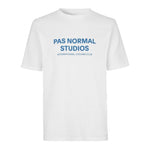 PAS NORMAL STUDIOS Logo T-Shirt White Blue Short Sleeve Default Velodrom Barcelona 