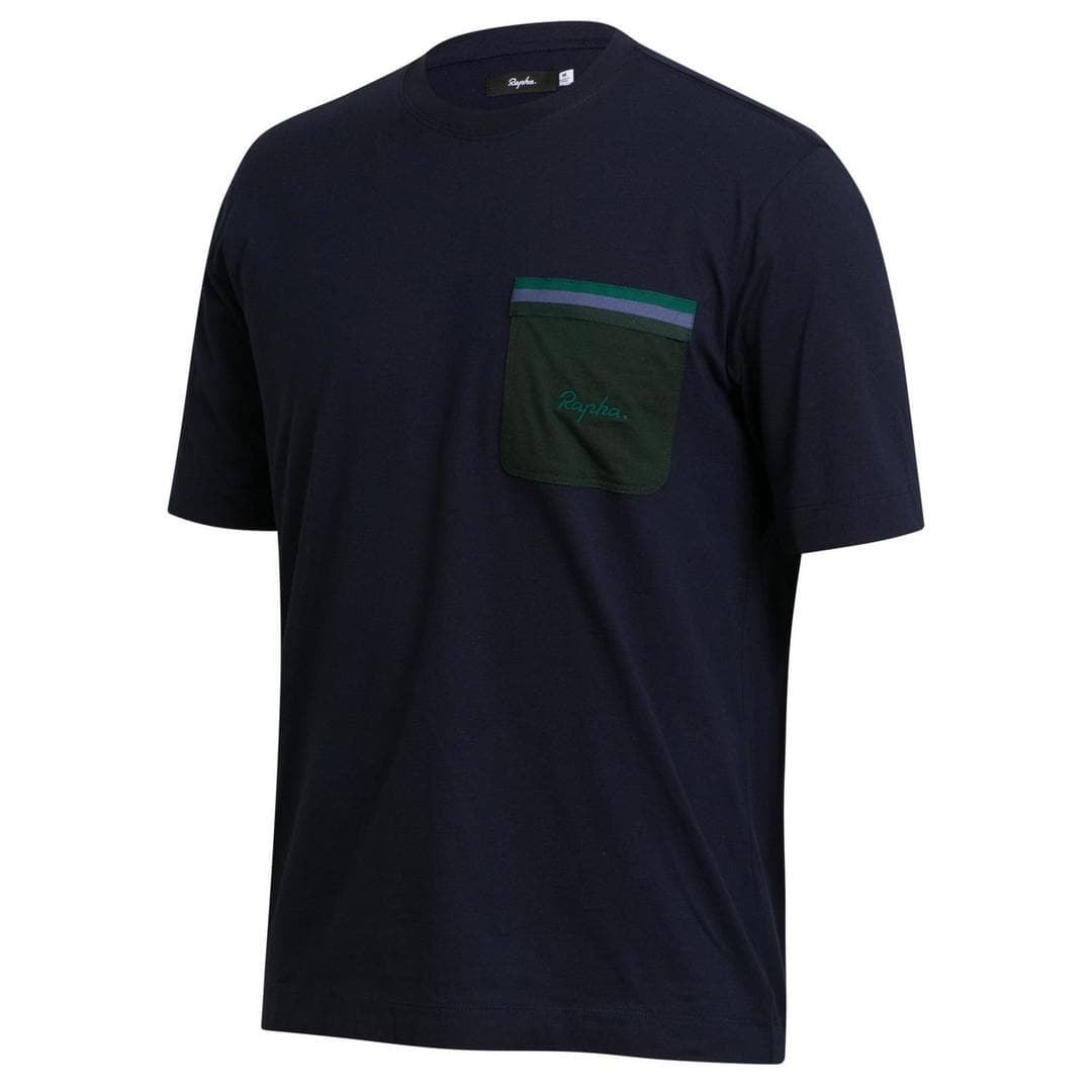 RAPHA Logo Pocket T-shirt - DNS Dark Navy/Dark Green Default Rapha 