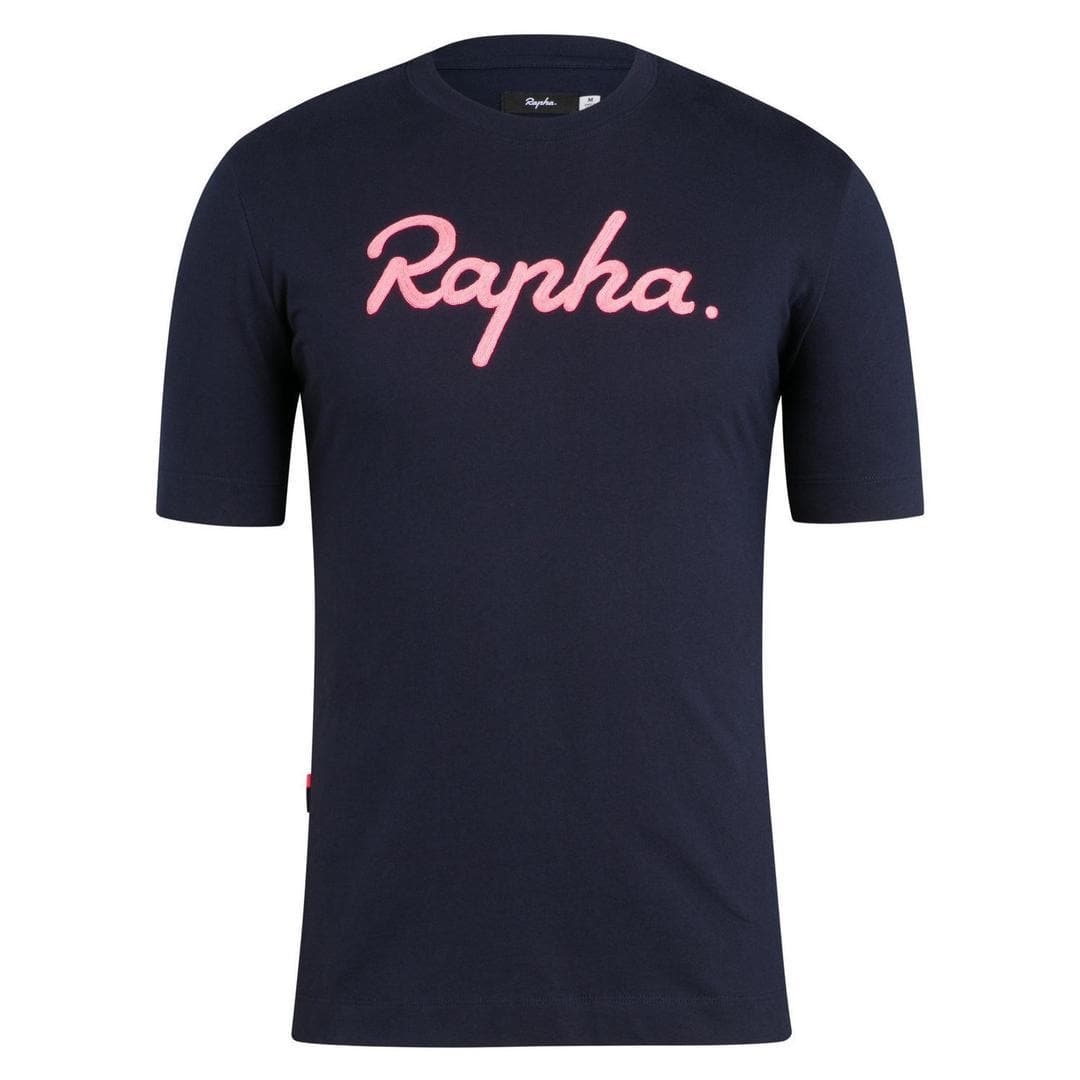 RAPHA Logo T-shirt - Navy/Pink Default Velodrom Barcelona 